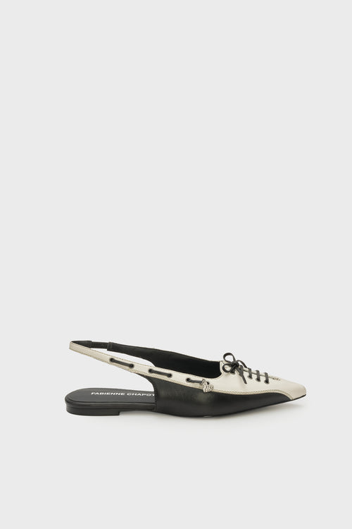 Sailor Slingback Flat | Black/Cosy White