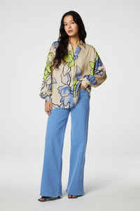 Gabriel Blouse | Cream White/Cornflow