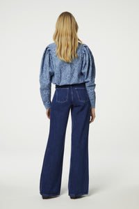 Mya Top Allover Embro | Kahlo Blue