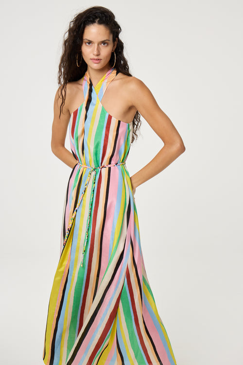 Estelle Dress | Light Blue/Navy