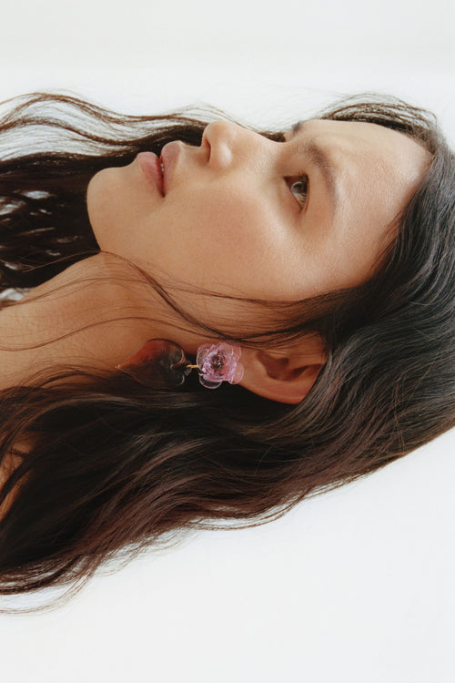 Rose & Heart Earrings | Violetta/Toffee