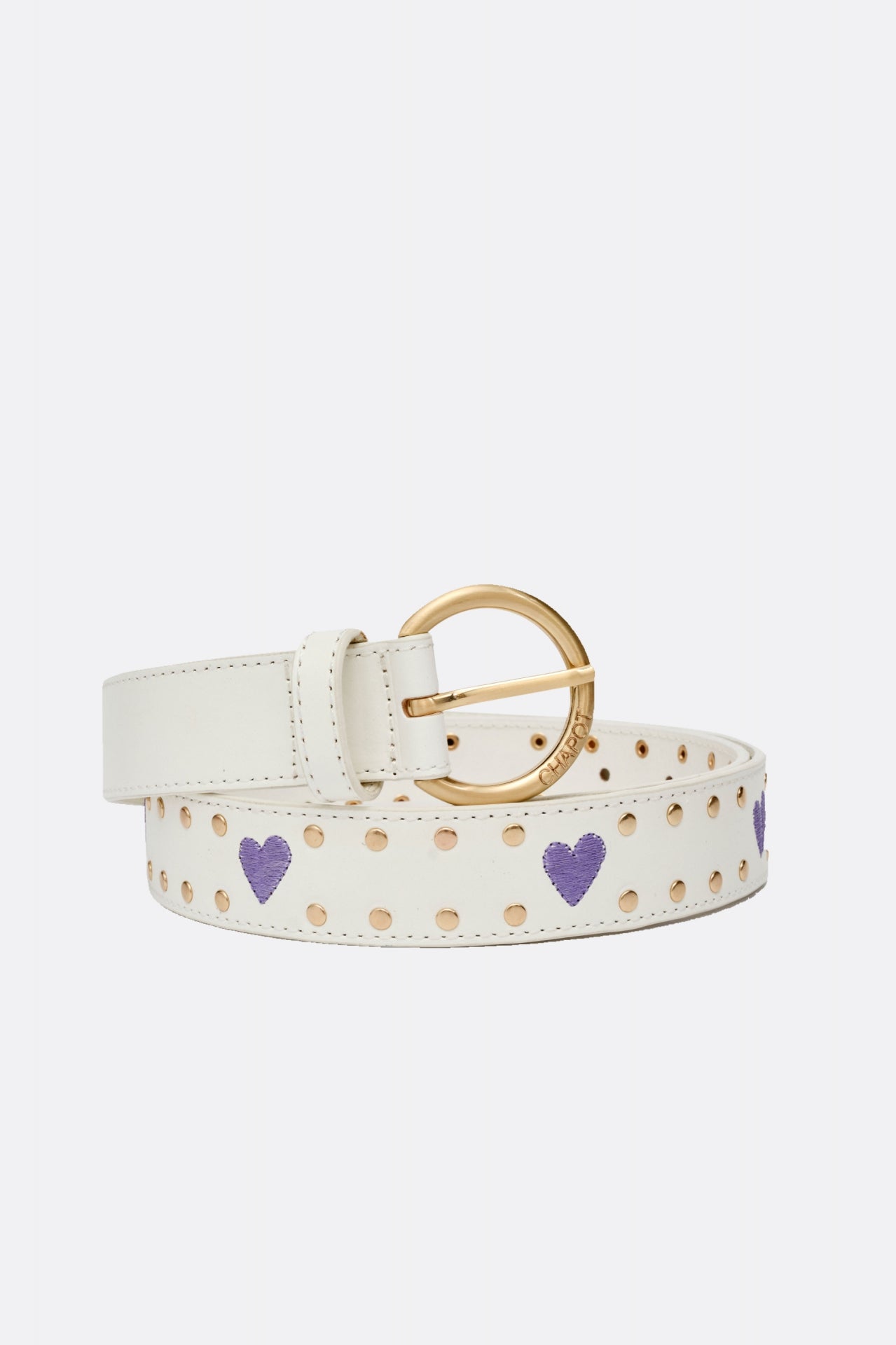 Heart Studded Belt | Warm White