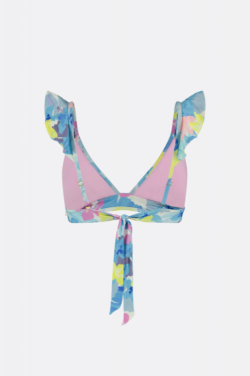 Heather Bikini Top | Cream White/Pool Blu