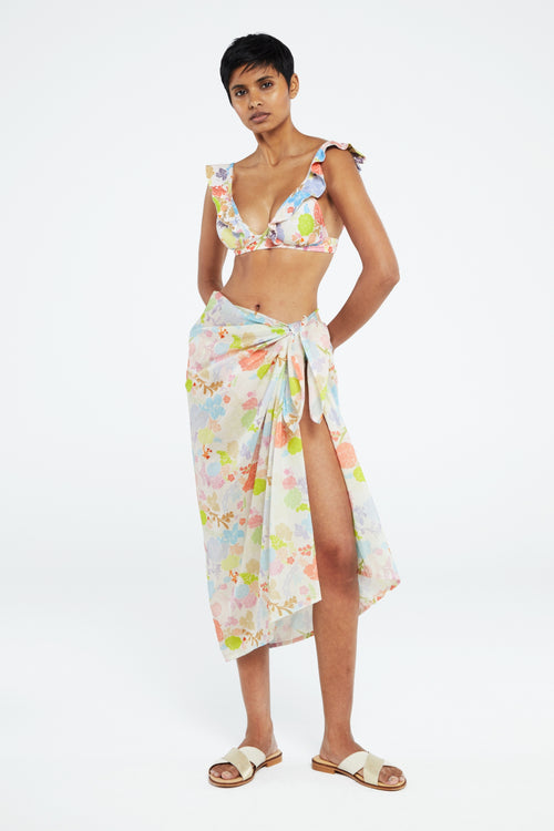 Sacha Sarong | Cream White/Pink Pap