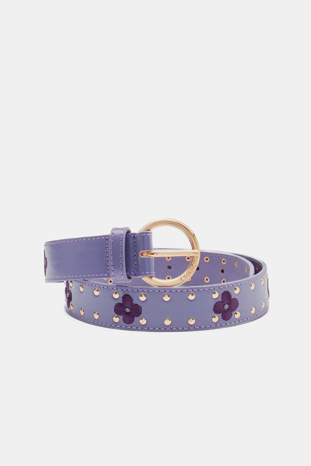 Flower Studded Belt | Poppy Purple