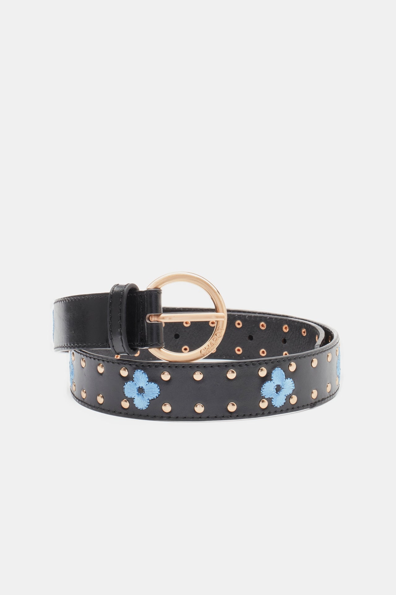 Flower Studded Belt | Black/Bluemsbury