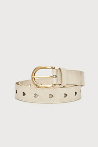 Cut It Out Heart Belt | Cosy White