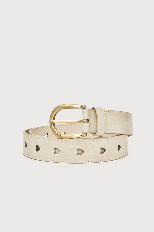 Cut It Out Heart Belt | Cosy White
