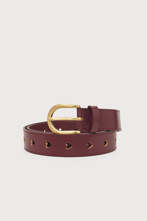 Cut It Out Heart Belt | Deep Burgundy