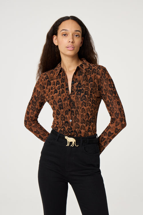 Leopard Buckle Belt | Black