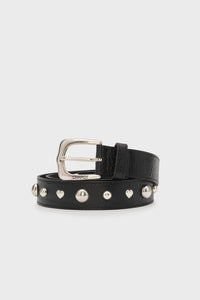 Play Of Studs Belt Leather | Black