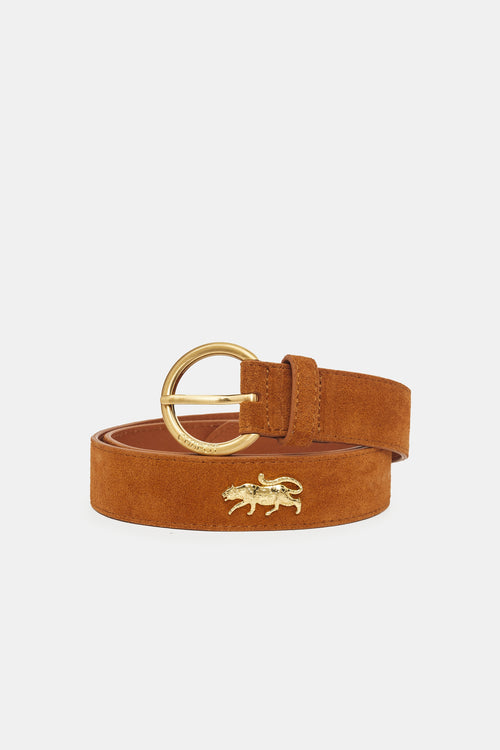 Studded Leopard Belt | Burnt Sugar