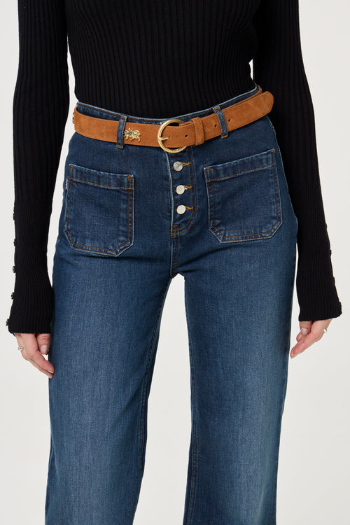 Studded Leopard Belt | Burnt Sugar