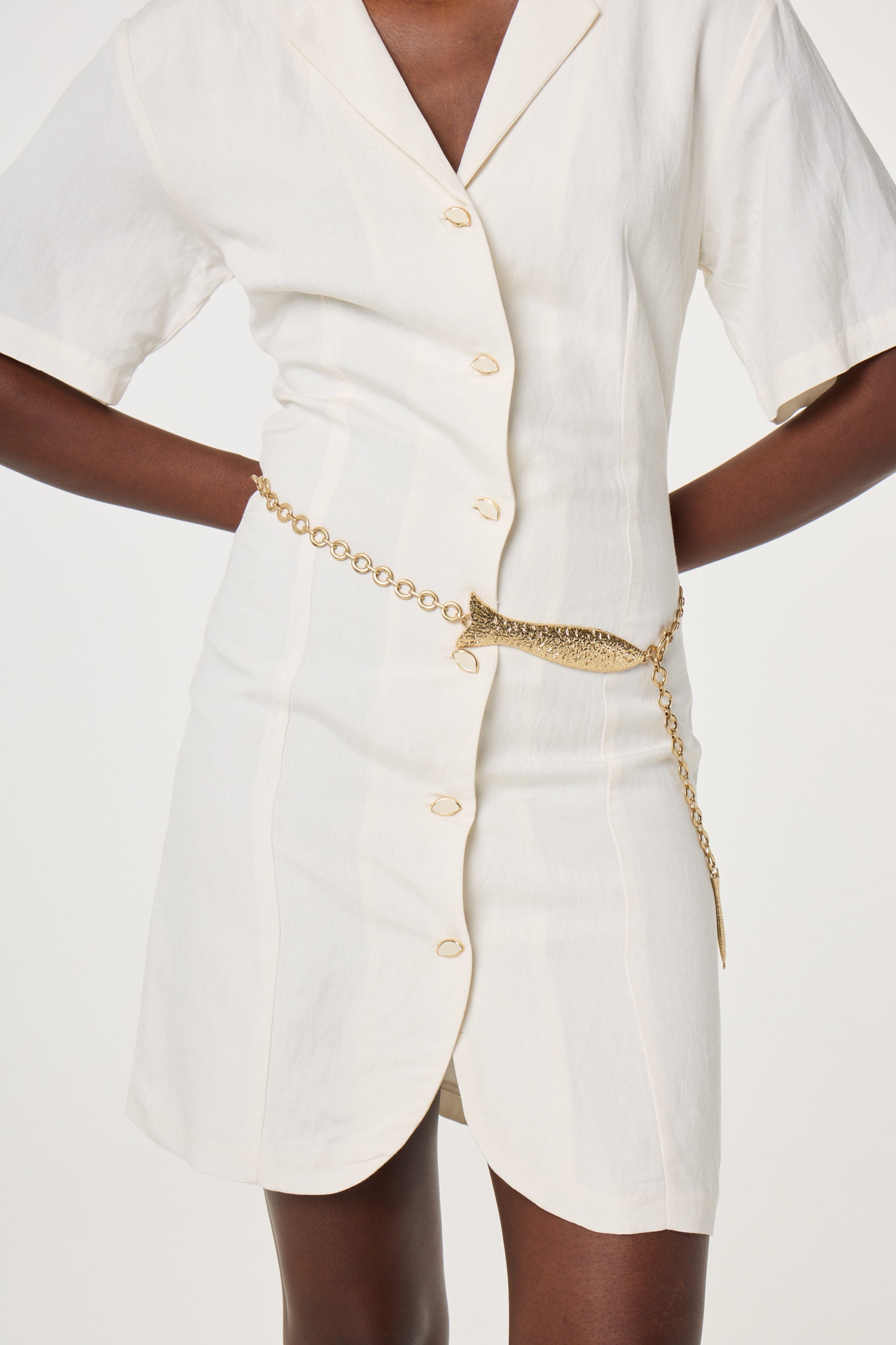 Pair Of Fishes Chain Belt | Metallic Gold