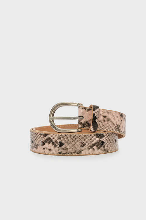 Cut it Out Heart Belt Leather | Beige