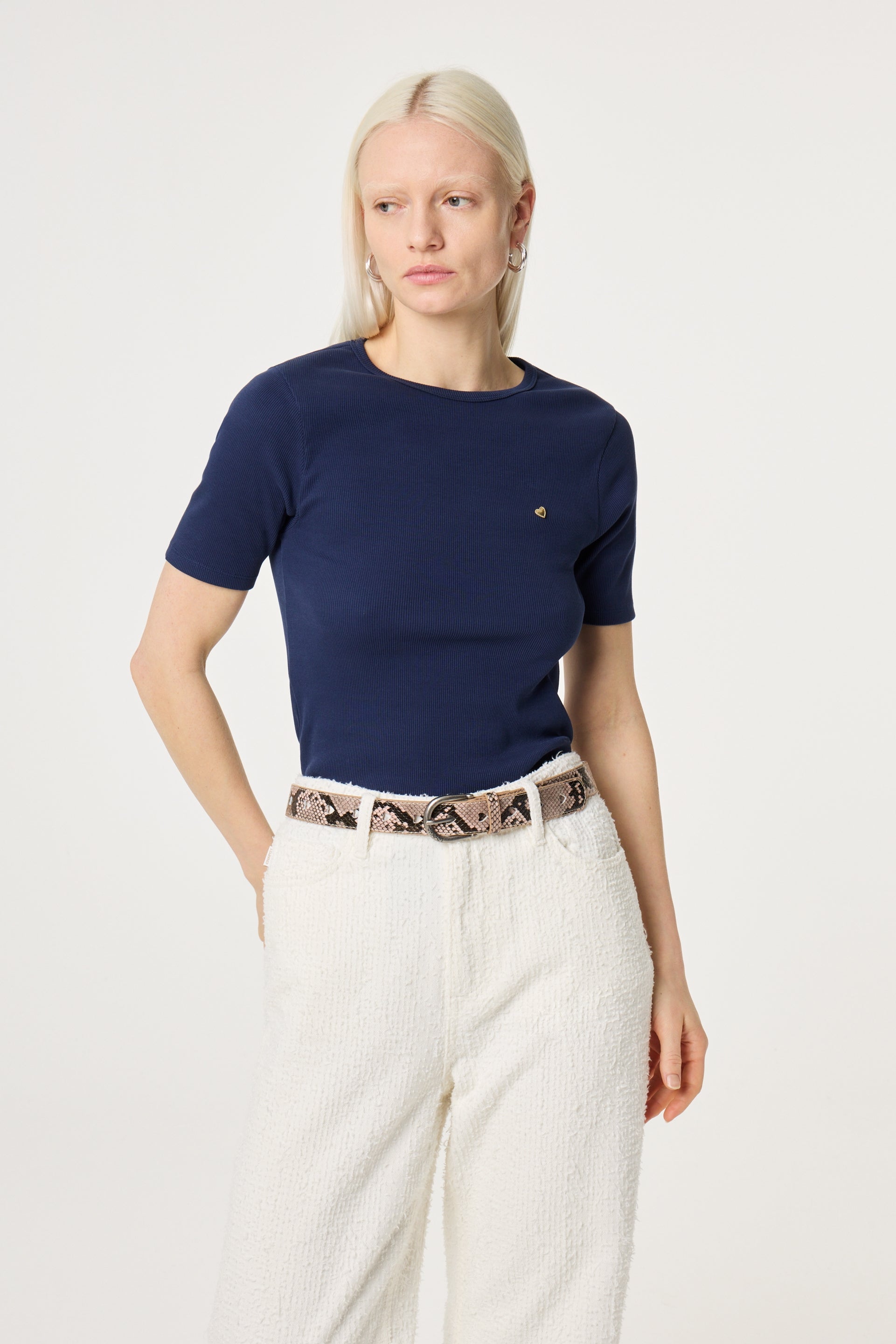 Cut it Out Heart Belt Leather | Beige