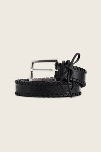 Sailen Lace-up Belt Croco | Black