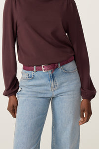 Sailen Lace-up Belt Leather | Brigitte Bordeaux