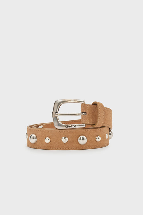 Play Of Studs Belt Suede | Quick Sand