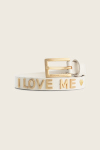 Studded Loveletter Belt | Cosy White
