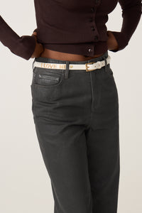 Studded Loveletter Belt | Cosy White