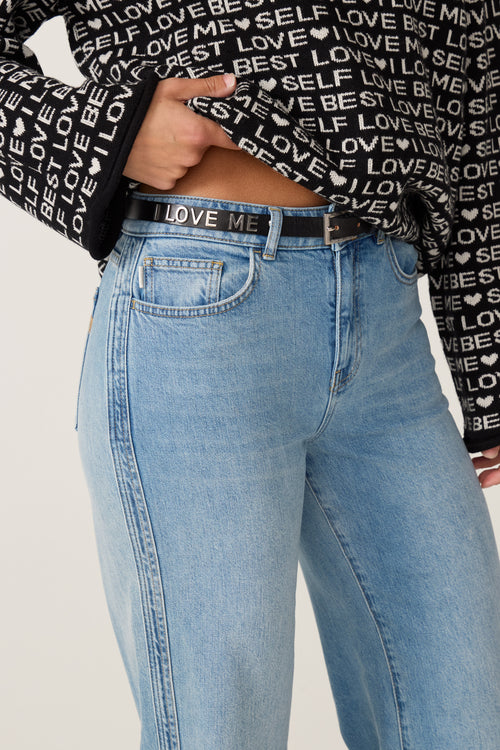 Studded Loveletter Belt | Black