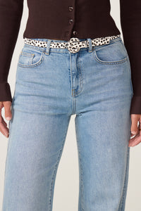 Hairy Small Belt | Cosy White/Black