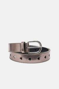 Cut It Out Heart Belt | Dark Silver