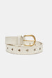 Cut It Out Heart Belt Suede/Leather | Cream White