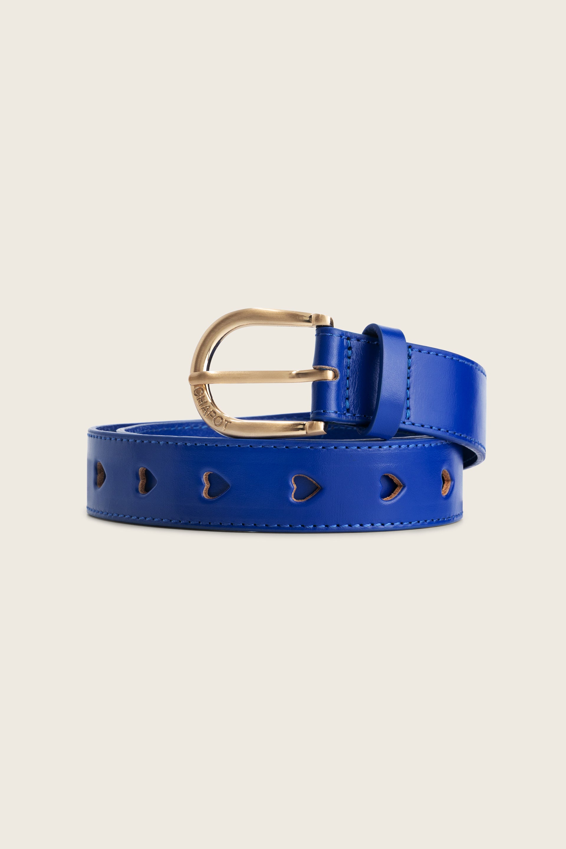 Cut It Out Heart Belt Leather | Cobalt