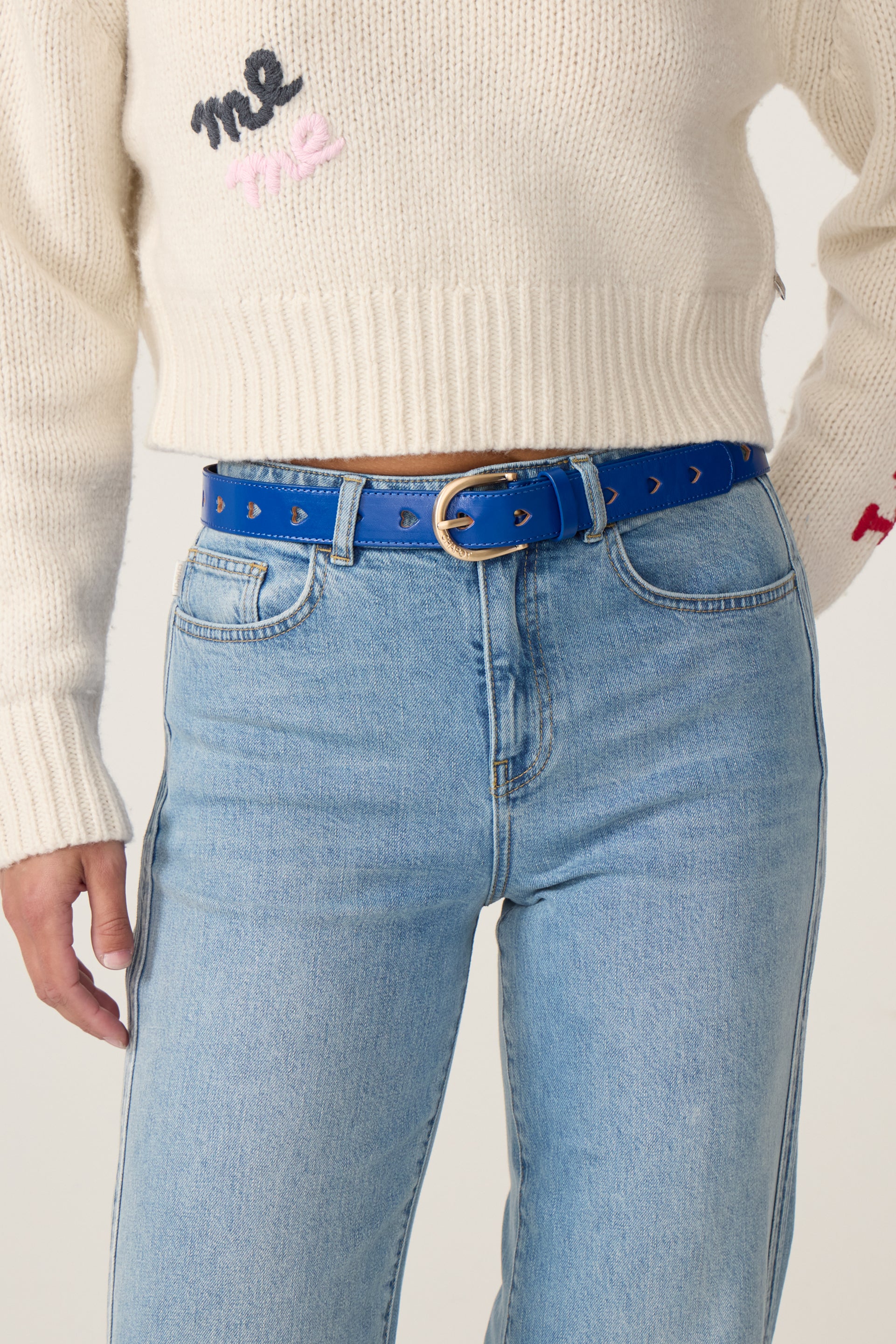 Cut It Out Heart Belt Leather | Cobalt