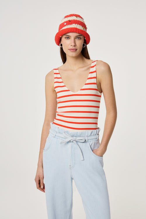 Camilo Hat | Cosy White/Tangerine Tango