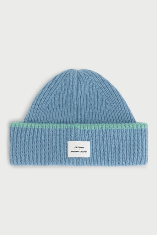 FC X CLOIMH Chunky Wool Beanie | Light Blue/Mint Green