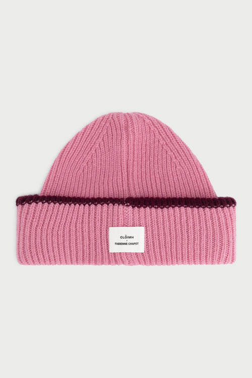 FC X CLOIMH Chunky Wool Beanie | Pink/Burgundy