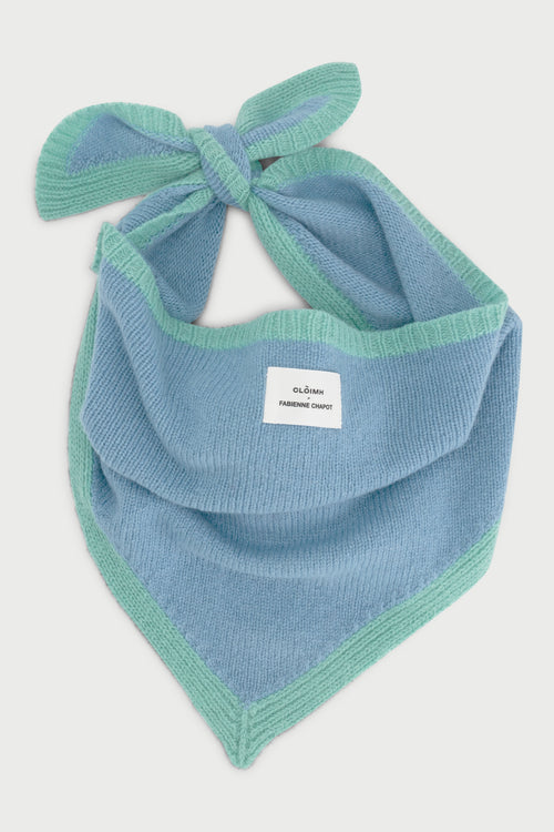 FC X CLÒIMH Wool Triangle Scarf | Light Blue/Mint Green