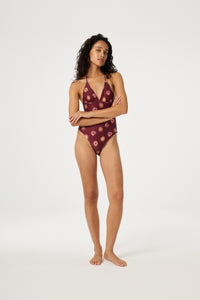 Nine Swimsuit | Cocoa/Cosy White