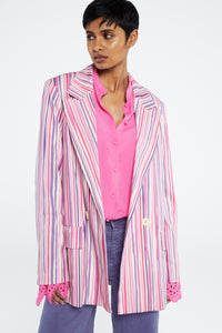 Benny Blazer | Cream White/Pink Can