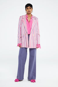 Benny Blazer | Cream White/Pink Can