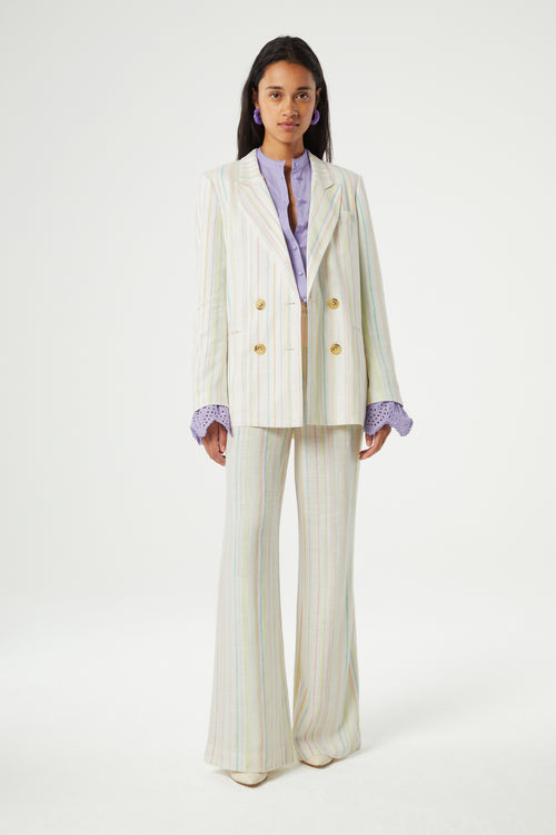 Roger Striped Blazer | Lime Light
