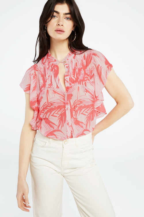 Bibi Blouse | Pink Grapefruit/Char