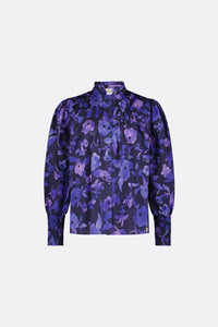 Arlene Blouse | Navy/Poppy Purple