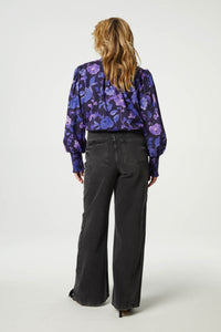 Arlene Blouse | Navy/Poppy Purple