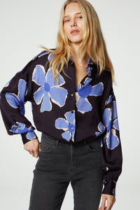 Gabriel Blouse | Black/Cornflower Blu