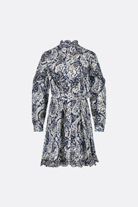 Daila broderie  Dress | Navy/Warm White