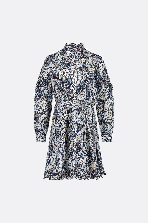 Daila broderie  Dress | Navy/Warm White