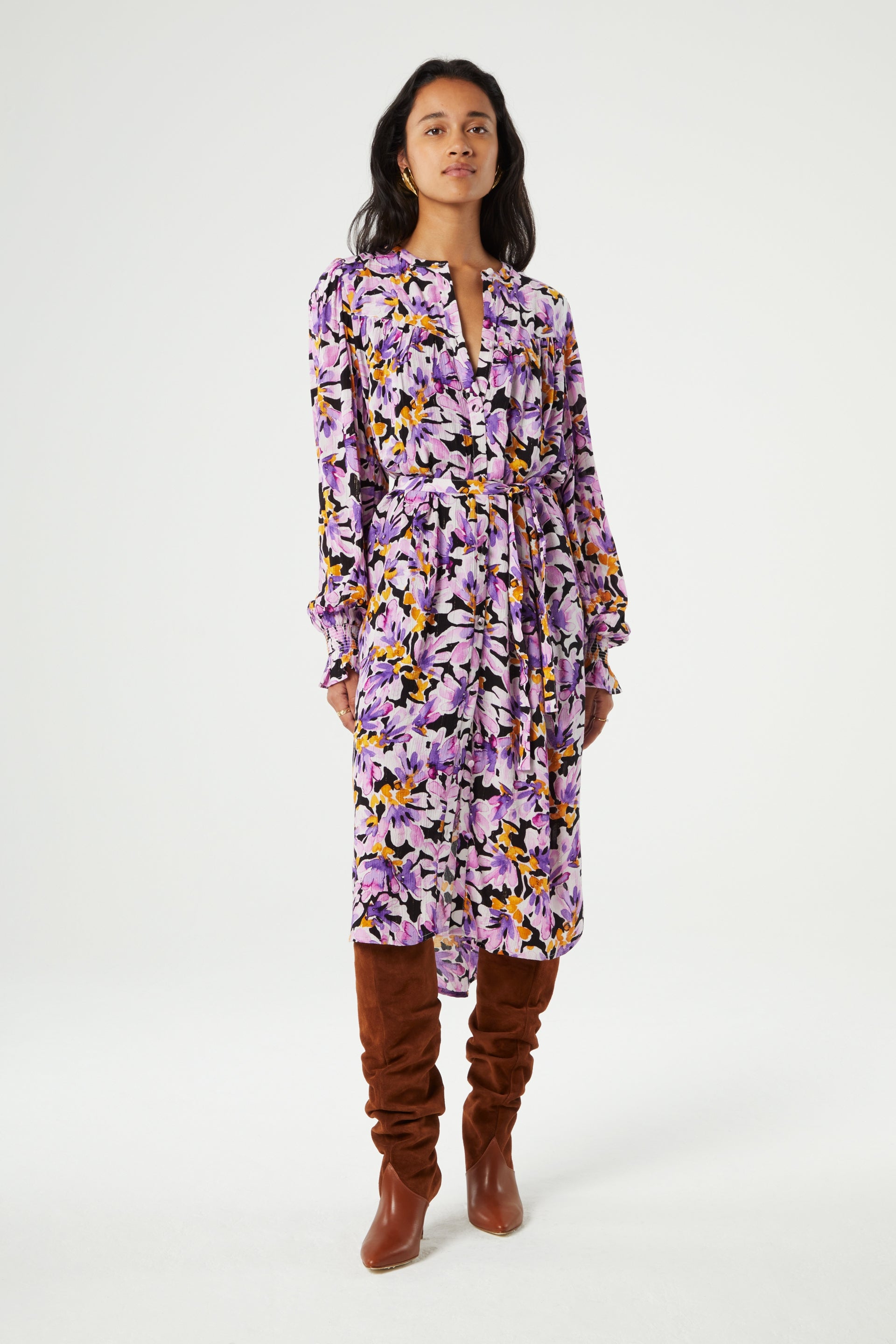 Willow Dress | Cookie Caramel/Grape