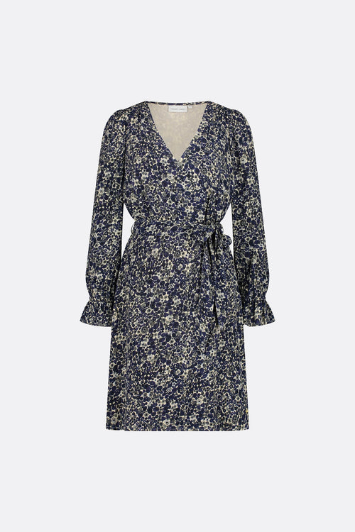 Isabella Short Dress | Creme Brulee/Blue Ma