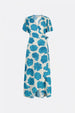 Archana Butterfly Dress | Azure Blue/Cream Whi