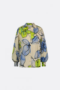 Gabriel Blouse | Cream White/Cornflow