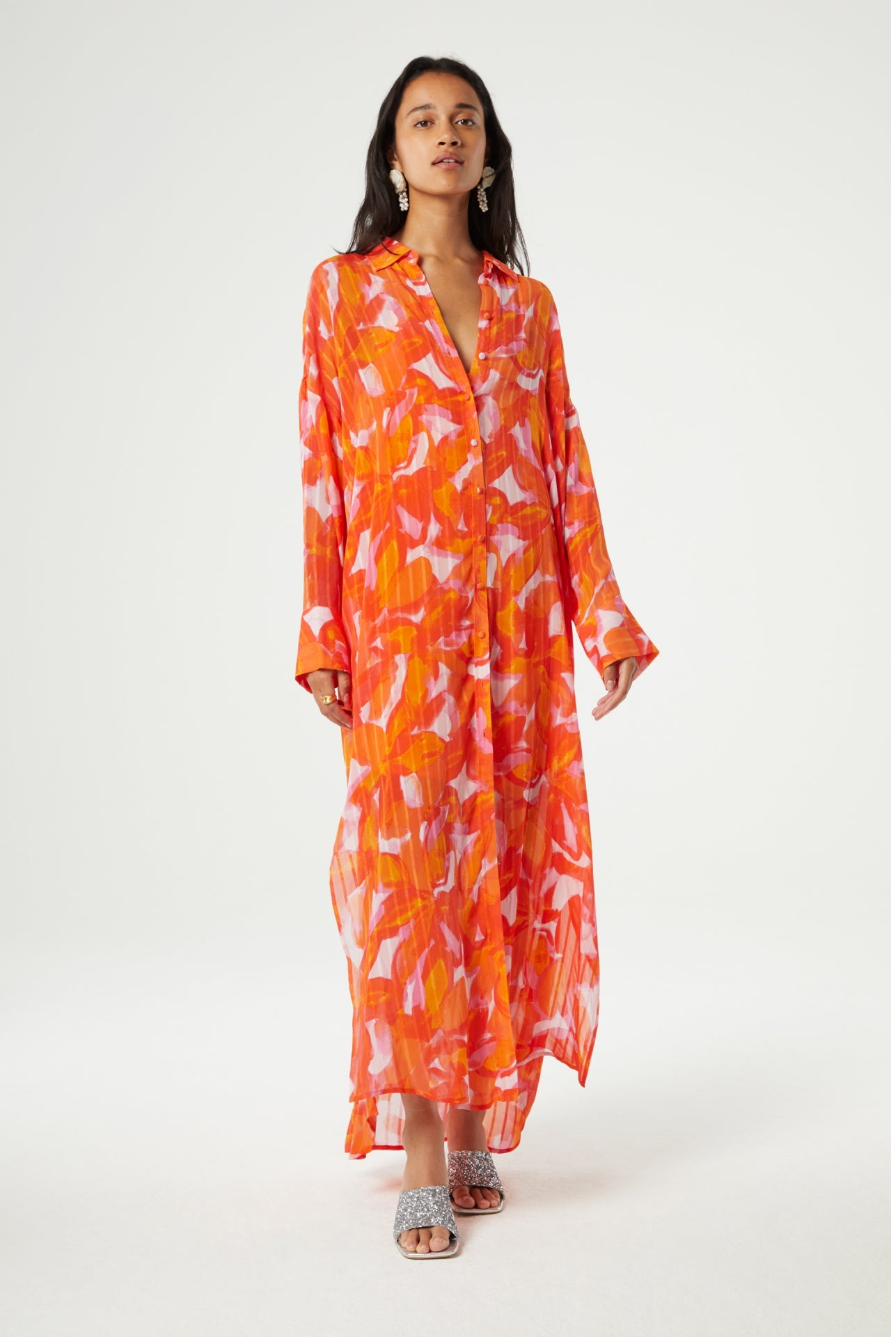 Denis Dress | Mandarin Orange/Pink